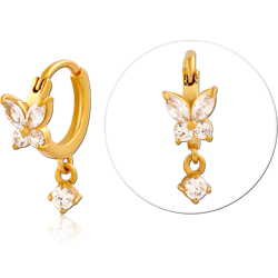 GOLD PVD COATED SURGICAL STEEL GRADE 316L JEWELED MULTI PURPOSE CLICKER