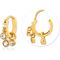 GOLD PVD COATED SURGICAL STEEL GRADE 316L JEWELED MULTI PURPOSE CLICKER