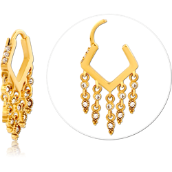 GOLD PVD COATED SURGICAL STEEL GRADE 316L JEWELED MULTI PURPOSE CLICKER