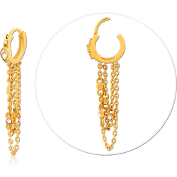 GOLD PVD COATED SURGICAL STEEL GRADE 316L JEWELED MULTI PURPOSE CLICKER