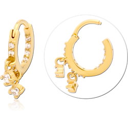 GOLD PVD COATED SURGICAL STEEL GRADE 316L JEWELED MULTI PURPOSE CLICKER