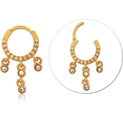 GOLD PVD COATED SURGICAL STEEL GRADE 316L JEWELED MULTI PURPOSE CLICKER