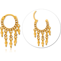 GOLD PVD COATED SURGICAL STEEL GRADE 316L JEWELED MULTI PURPOSE CLICKER