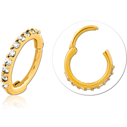 GOLD PVD COATED SURGICAL STEEL GRADE 316L JEWELED MULTI PURPOSE CLICKER