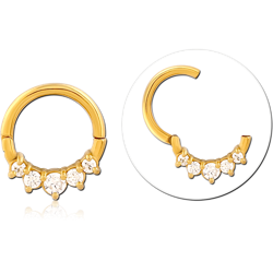 GOLD PVD COATED SURGICAL STEEL GRADE 316L JEWELED MULTI PURPOSE CLICKER