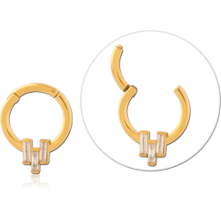 GOLD PVD COATED SURGICAL STEEL GRADE 316L JEWELED MULTI PURPOSE CLICKER