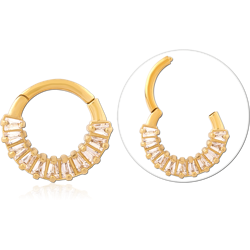 GOLD PVD COATED SURGICAL STEEL GRADE 316L JEWELED MULTI PURPOSE CLICKER SPECIAL NEW DESIGN