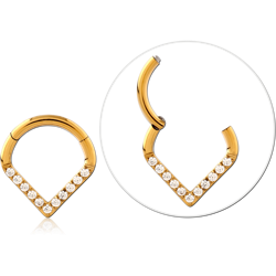 GOLD PVD COATED SURGICAL STEEL GRADE 316L JEWELED MULTI PURPOSE CLICKER SPECIAL NEW DESIGN