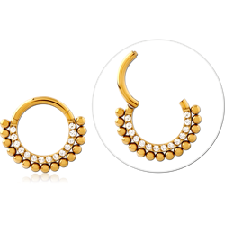 GOLD PVD COATED SURGICAL STEEL GRADE 316L JEWELED MULTI PURPOSE CLICKER SPECIAL NEW DESIGN