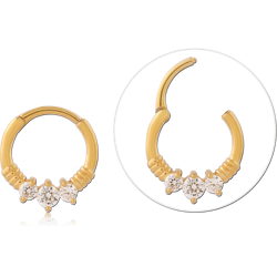 GOLD PVD COATED SURGICAL STEEL GRADE 316L JEWELED MULTI PURPOSE CLICKER