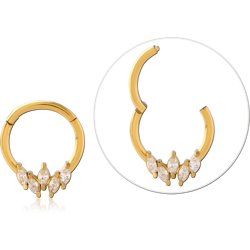 GOLD PVD COATED SURGICAL STEEL GRADE 316L JEWELED MULTI PURPOSE CLICKER SPECIAL NEW DESIGN