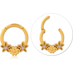 GOLD PVD COATED SURGICAL STEEL GRADE 316L JEWELED MULTI PURPOSE CLICKER