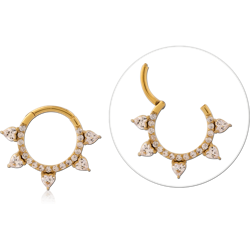 GOLD PVD COATED SURGICAL STEEL GRADE 316L JEWELED MULTI PURPOSE CLICKER