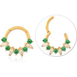 GOLD PVD COATED SURGICAL STEEL GRADE 316L JEWELED MULTI PURPOSE CLICKER