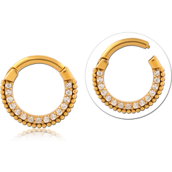 GOLD PVD COATED SURGICAL STEEL GRADE 316L JEWELED MULTI PURPOSE CLICKER