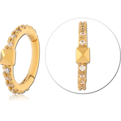 GOLD PVD COATED SURGICAL STEEL GRADE 316L JEWELED MULTI PURPOSE CLICKER