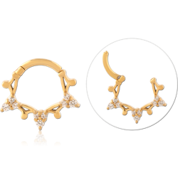 GOLD PVD COATEDE SURGICAL STEEL GRADE 316L JEWELED MULTI PURPOSE CLICKER