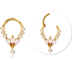 STERLING 925 SILVER GOLD PVD COATED JEWELED MULTI PURPOSE CLICKER