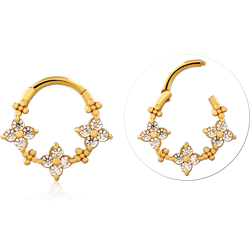 STERLING 925 SILVER GOLD PVD COATED JEWELED MULTI PURPOSE CLICKER