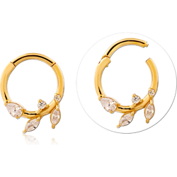 STERLING 925 SILVER GOLD PVD COATED JEWELED MULTI PURPOSE CLICKER