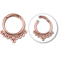 ROSE GOLD PVD COATED SURGICAL STEEL GRADE 316L HINGED SEGMENT RING