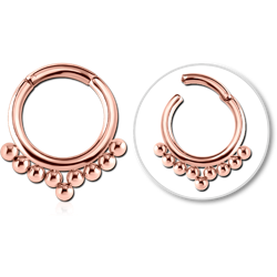 ROSE GOLD PVD COATED SURGICAL STEEL GRADE 316L HINGED SEGMENT RING