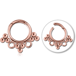 ROSE GOLD PVD COATED SURGICAL STEEL GRADE 316L HINGED SEGMENT RING