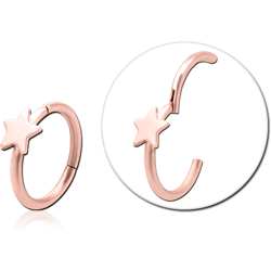 ROSE GOLD PVD COATED SURGICAL STEEL GRADE 316L HINGED SEGMENT RING WITH ATTACHMENT - BUTTERFLY