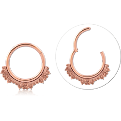 Rose Gold PVD Coated Surgical Steel Grade 316L Hinged Segment Ring