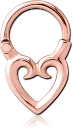 ROSE GOLD PVD COATED SURGICAL STEEL GRADE 316L HINGED SEGMENT CLICKER HEART