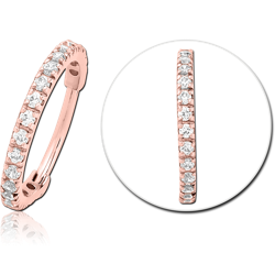 ROSE GOLD PVD COATED SURGICAL STEEL GRADE 316L JEWELED HINGED SEGMENT CLICKER
