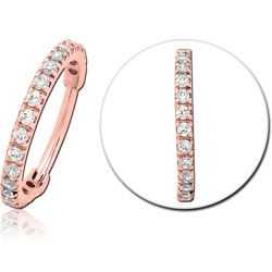 ROSE GOLD PVD COATED SURGICAL STEEL GRADE 316L JEWELED HINGED SEGMENT CLICKER