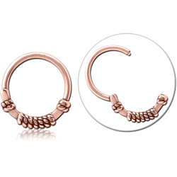 ROSE GOLD PVD COATED SURGICAL STEEL GRADE 316L HINGED SEGMENT CLICKER