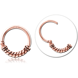 ROSE GOLD PVD COATED SURGICAL STEEL GRADE 316L HINGED SEGMENT CLICKER