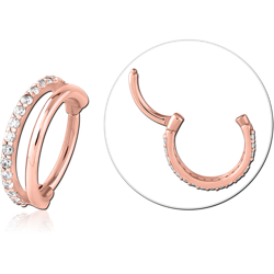 ROSE GOLD PVD COATED SURGICAL STEEL GRADE 316L JEWELED MULTI PURPOSE CLICKER