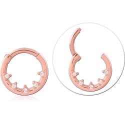 ROSE GOLD PVD COATED SURGICAL STEEL GRADE 316L JEWELED MULTI PURPOSE CLICKER