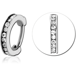 SURGICAL STEEL GRADE 316L JEWELED HINGED SEGMENT CLICKER