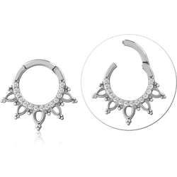 SURGICAL STEEL GRADE 316L JEWELED HINGED SEGMENT RING