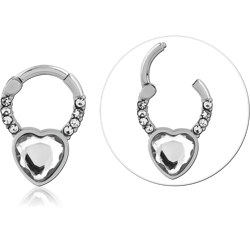 SURGICAL STEEL GRADE 316L JEWELED HINGED SEGMENT RING