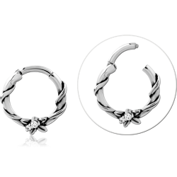 SURGICAL STEEL GRADE 316L JEWELED HINGED SEGMENT RING