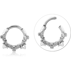 SURGICAL STEEL GRADE 316L JEWELED HINGED SEGMENT RING