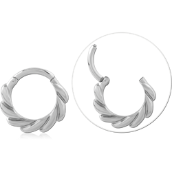 316L SURGICAL STEEL GRADE 316L HINGE SEGMENT RING CURVED PETAL PATTERN POLISHED FINISH