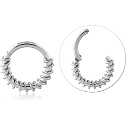 316L SURGICAL STEEL GRADE 316L HINGE SEGMENT RING COILED WRAP SPIRAL DESIGN