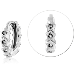 SURGICAL STEEL GRADE 316L JEWELED MULTI PURPOSE HUGGIE PIERCING