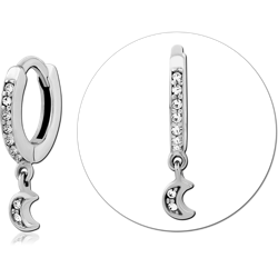 SURGICAL STEEL GRADE 316L JEWELED MULTI PURPOSE HUGGIE PIERCING