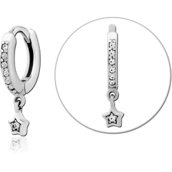 SURGICAL STEEL GRADE 316L JEWELED MULTI PURPOSE HUGGIE PIERCING