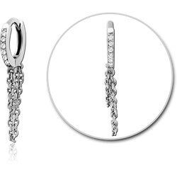 SURGICAL STEEL GRADE 316L JEWELED MULTI PURPOSE HUGGIE PIERCING