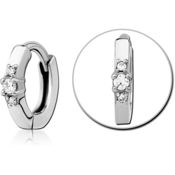 STAINLESS STEEL GRADE 304 JEWELED MULTI PURPOSE HUGGIE PIERCING