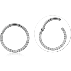 TITANIUM ALLOY JEWELED HINGED SEGMENT HOOP
