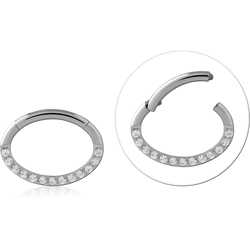 TITANIUM ALLOY JEWELED  OVAL SHAPE HINGED SEGMENT RINGS